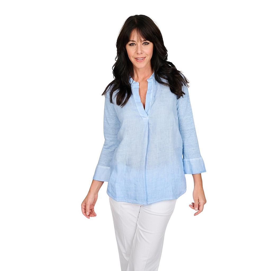 120% Lino blouse dames ciel - Artson Fashion