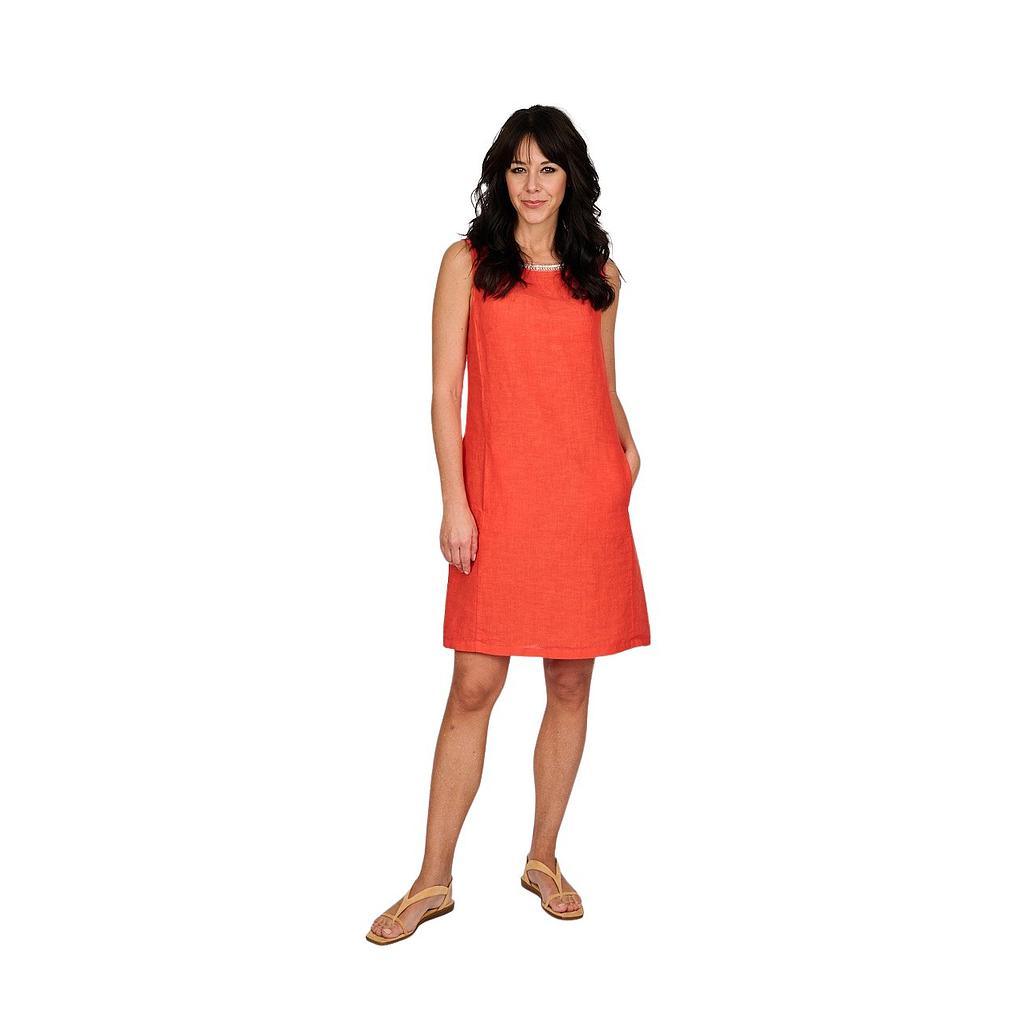 120% Lino kleedje dames oranje - Artson Fashion