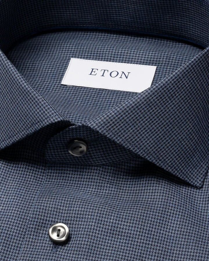 Eton chemise manches longues hommes bleu foncé