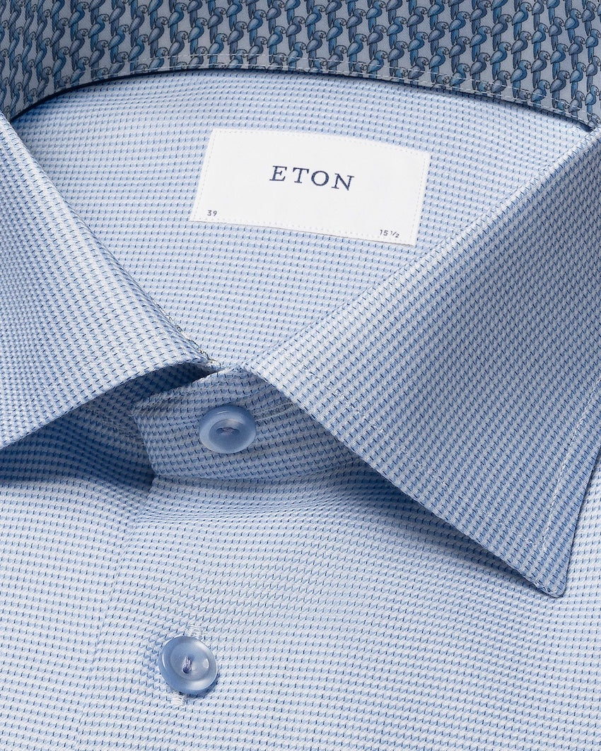 Eton hemd lange mouwen heren licht blauw Slim fit 100013151 23