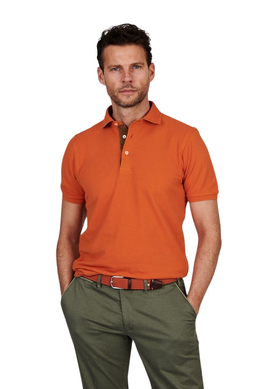 Gran Sasso Men polo shirt korte mouwen heren oranje