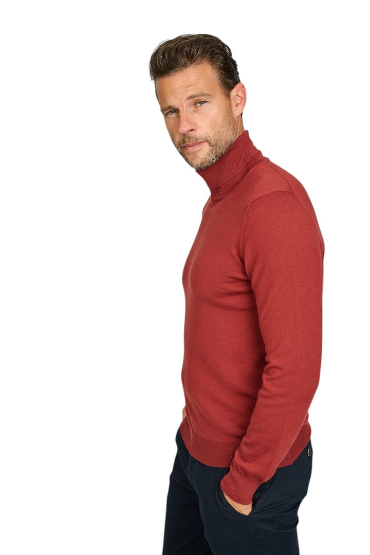 Gran Sasso Men pull trui rolkraag heren donker rood 55157 14290 253