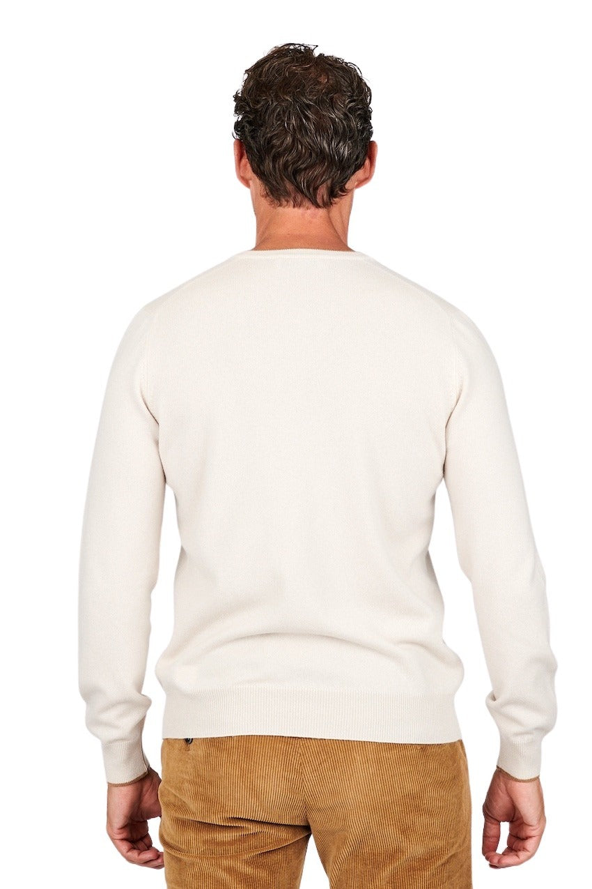 Gran Sasso Men pull trui v-hals heren beige