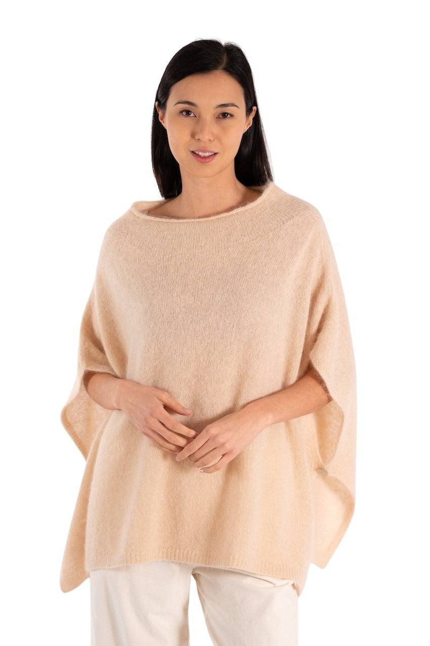 Jeff poncho dames beige