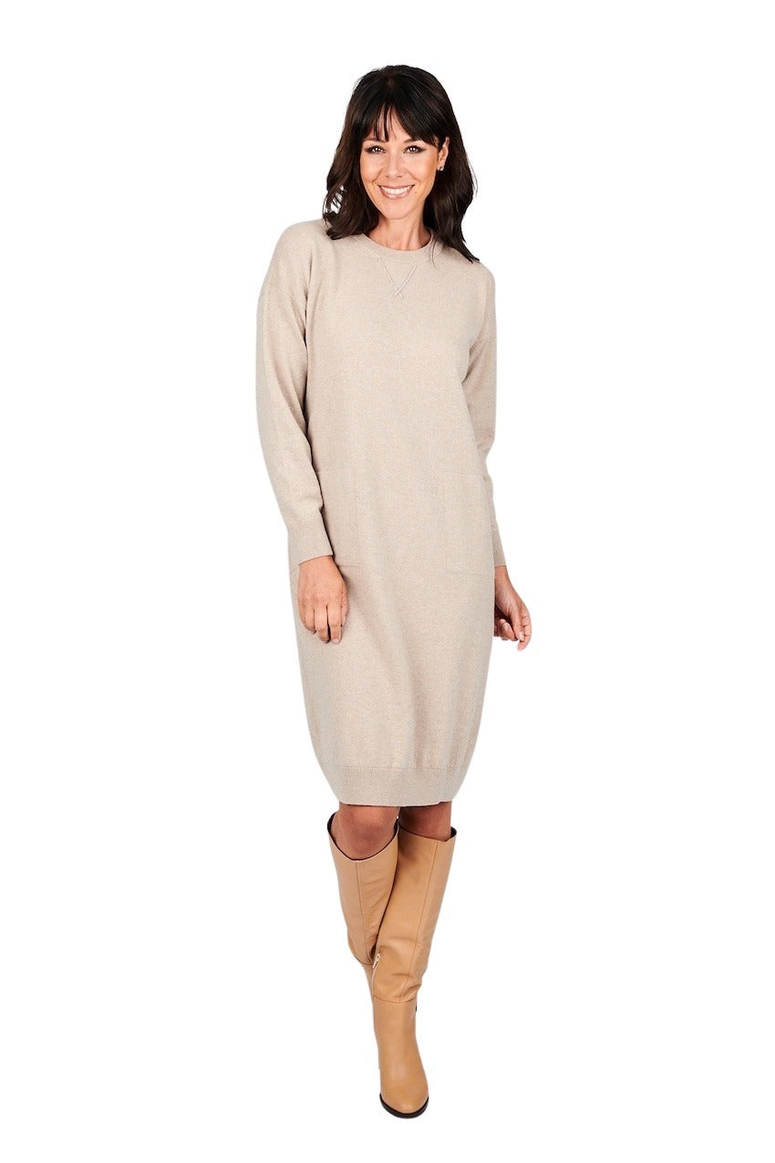 Panicale Cashmere kleedje dames beige