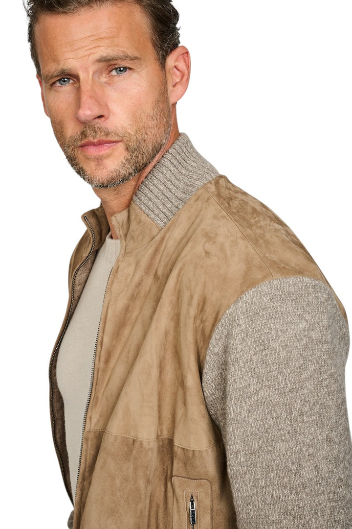 Paul & Shark leren vest heren bruin 15311218 074