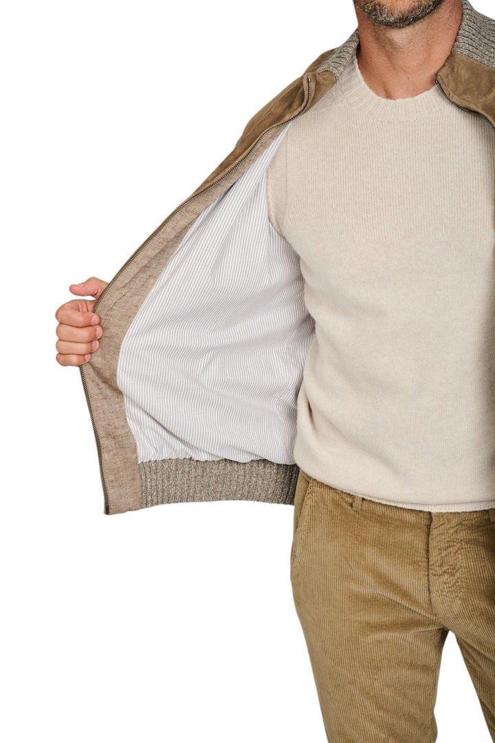 Paul & Shark leren vest heren bruin 15311218 074