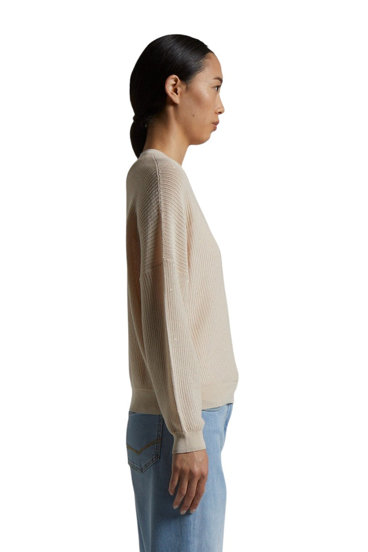 Peserico pull trui v-hals dames beige S99792F12 A9268 A42