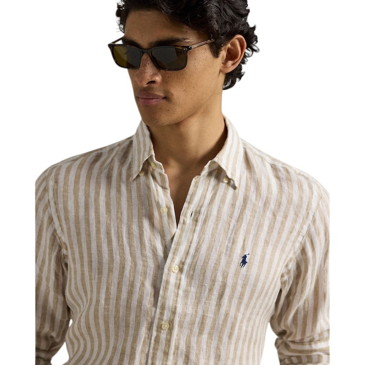 Polo Ralph Lauren Men hemd lange mouwen heren beige Custom fit 710969636002