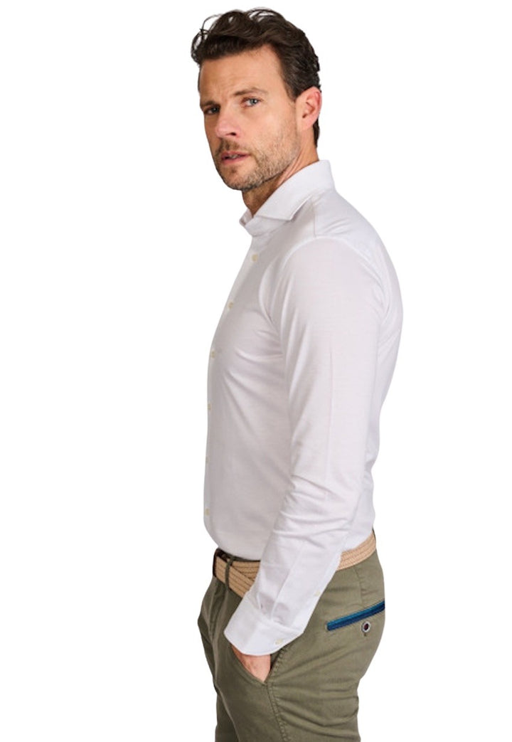 Profuomo hemd lange mouwen heren wit Slim fit PP2H00005A