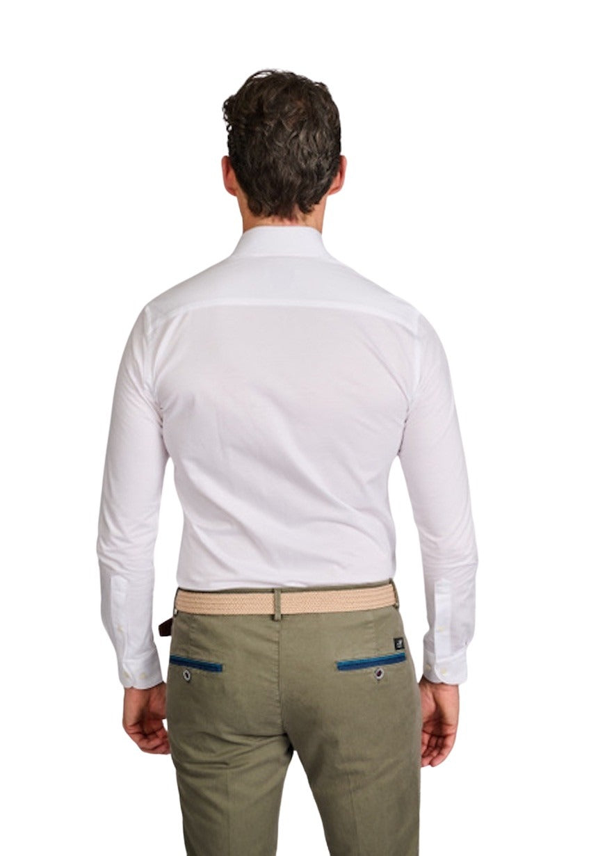 Profuomo hemd lange mouwen heren wit Slim fit PP2H00005A