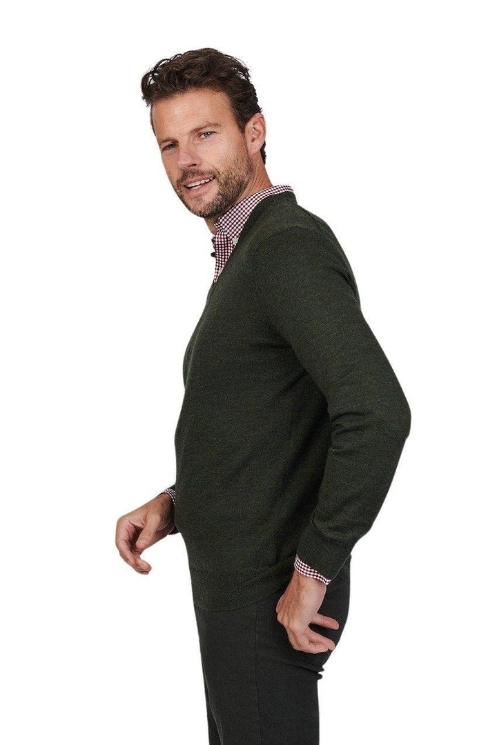 Polo Ralph Lauren Men pull trui v-hals heren olijf - Artson Fashion
