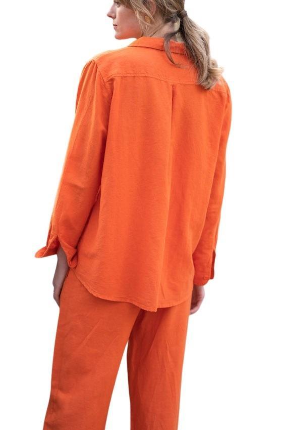 Jeff blouse lange mouwen dames oranje - Artson Fashion